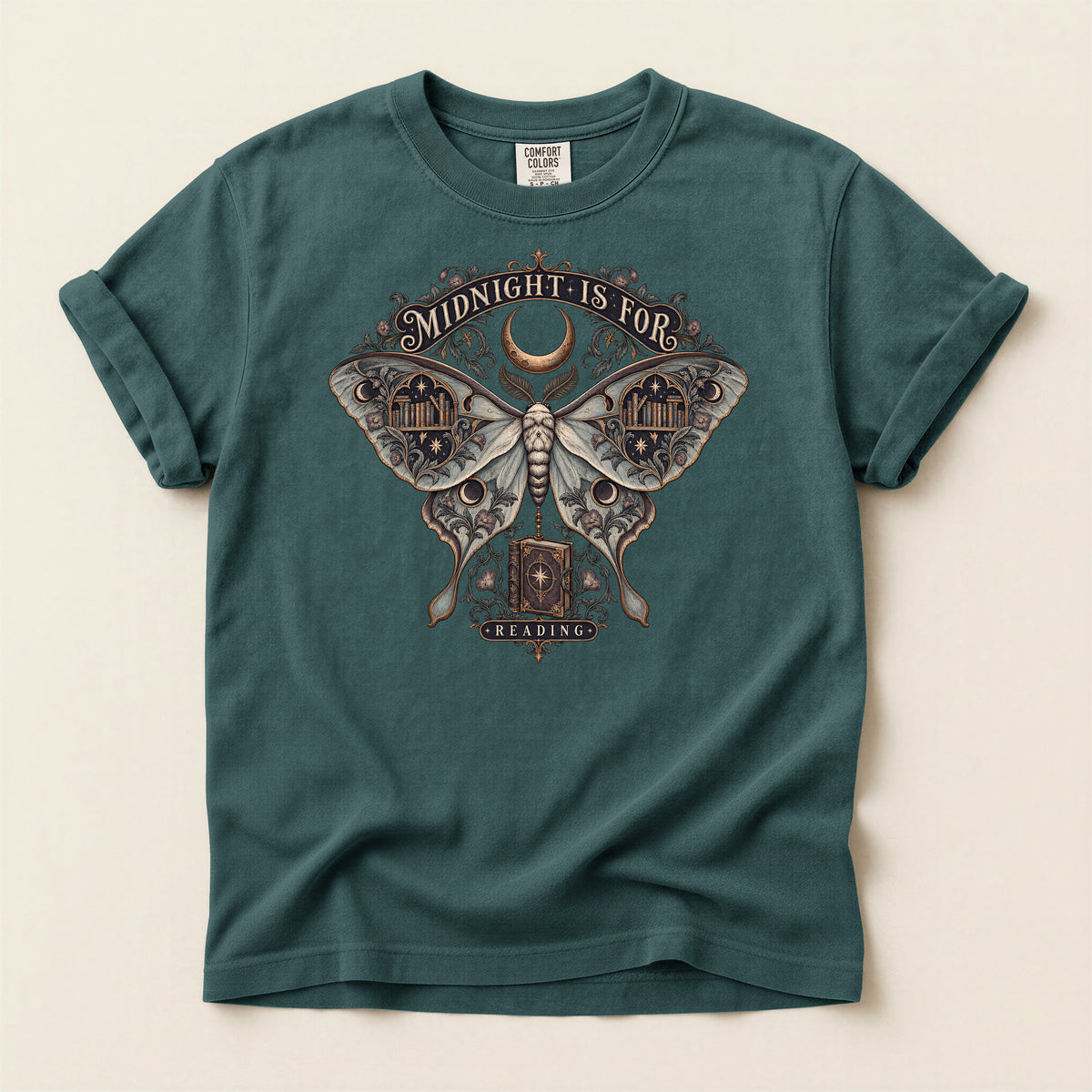 Midnight Moth Tee — Gothic Moon Moth T-Shirt