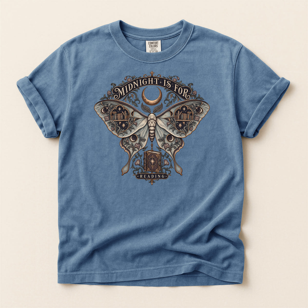 Midnight Moth Tee — Gothic Moon Moth T-Shirt