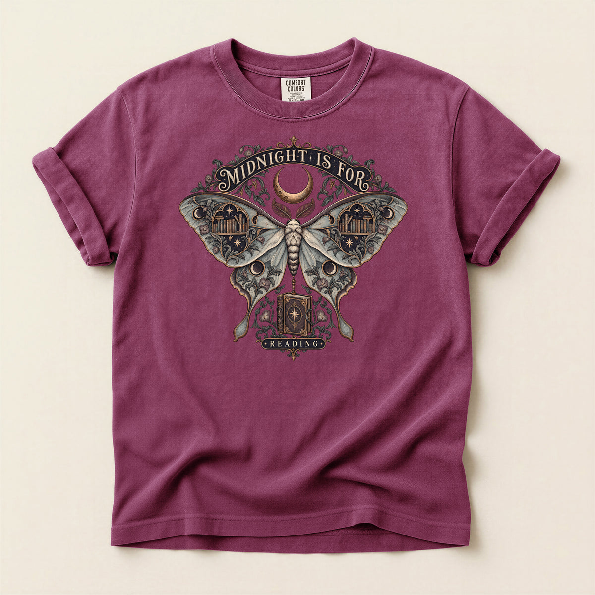 Midnight Moth Tee — Gothic Moon Moth T-Shirt