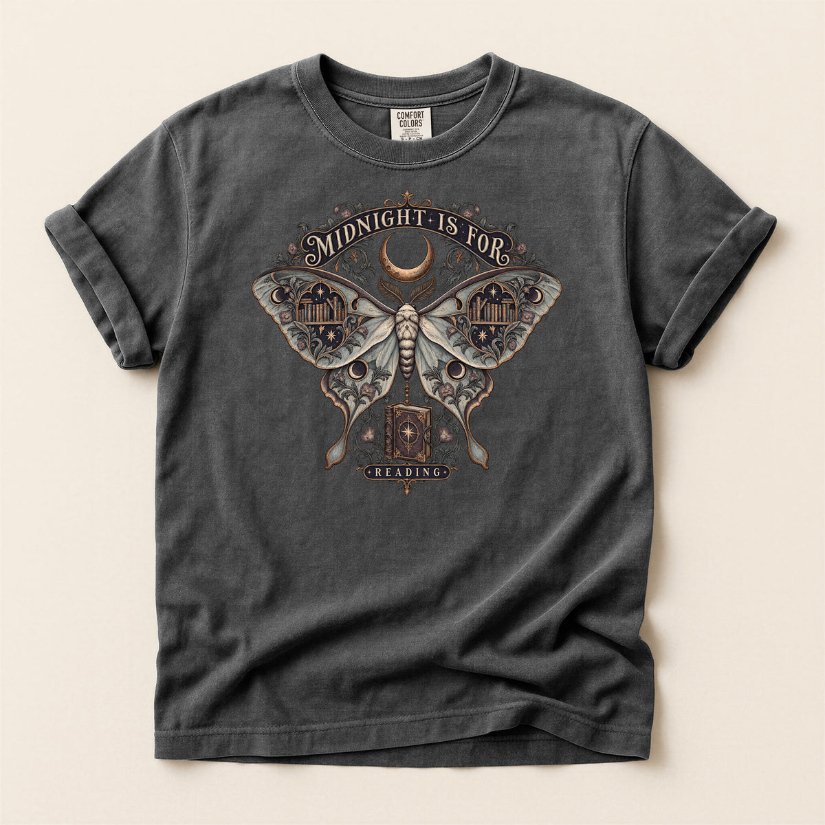 Midnight Moth Tee — Gothic Moon Moth T-Shirt