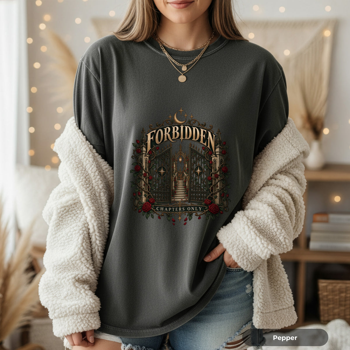 Forbidden Gate T-Shirt — Gothic Haunted Mansion Graphic Tee