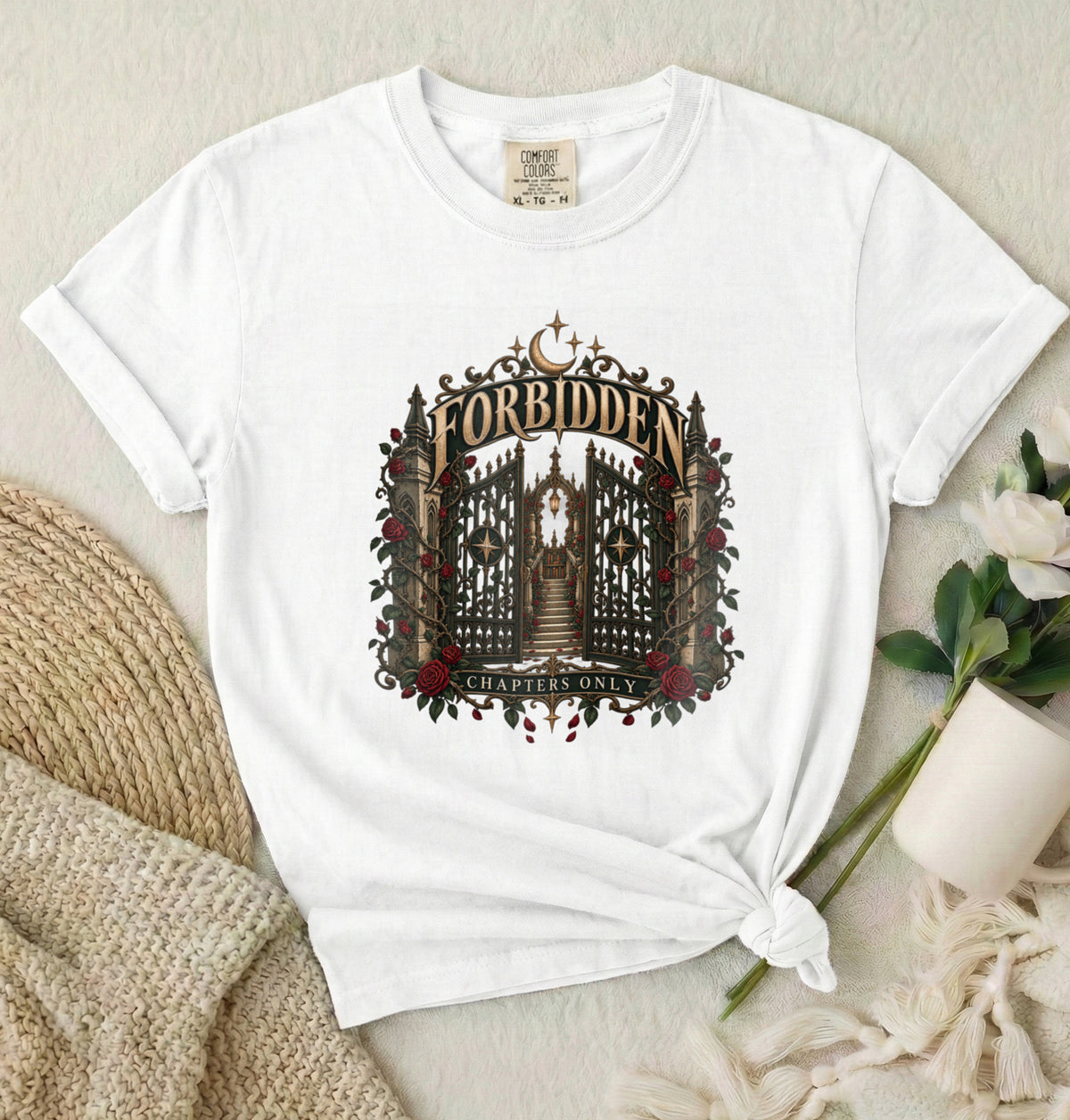Forbidden Gate T-Shirt — Gothic Haunted Mansion Graphic Tee
