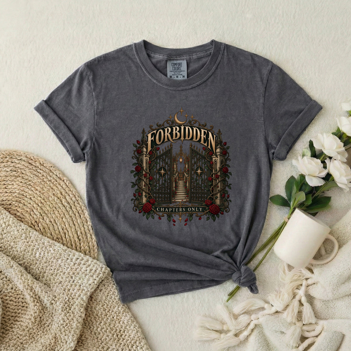 Forbidden Gate T-Shirt — Gothic Haunted Mansion Graphic Tee