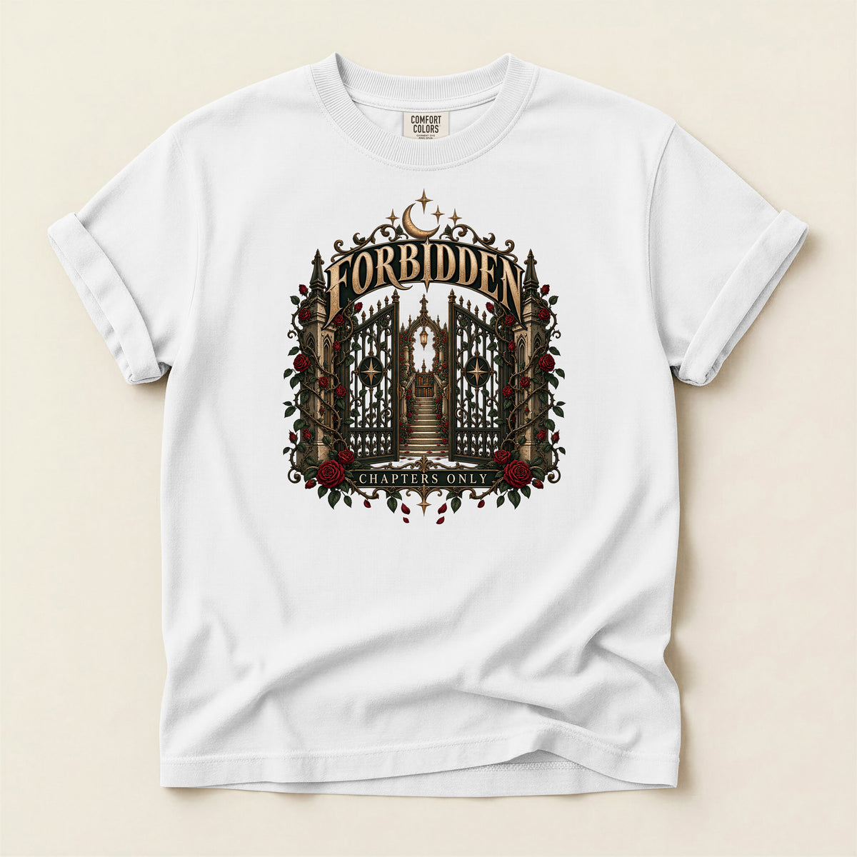 Forbidden Gate T-Shirt — Gothic Haunted Mansion Graphic Tee