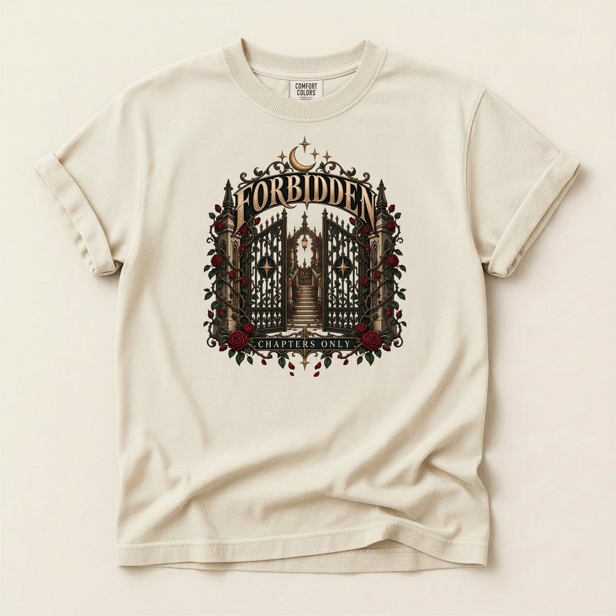 Forbidden Gate T-Shirt — Gothic Haunted Mansion Graphic Tee