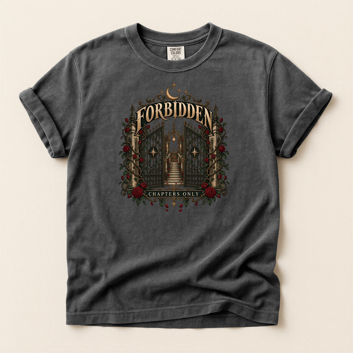 Forbidden Gate T-Shirt — Gothic Haunted Mansion Graphic Tee