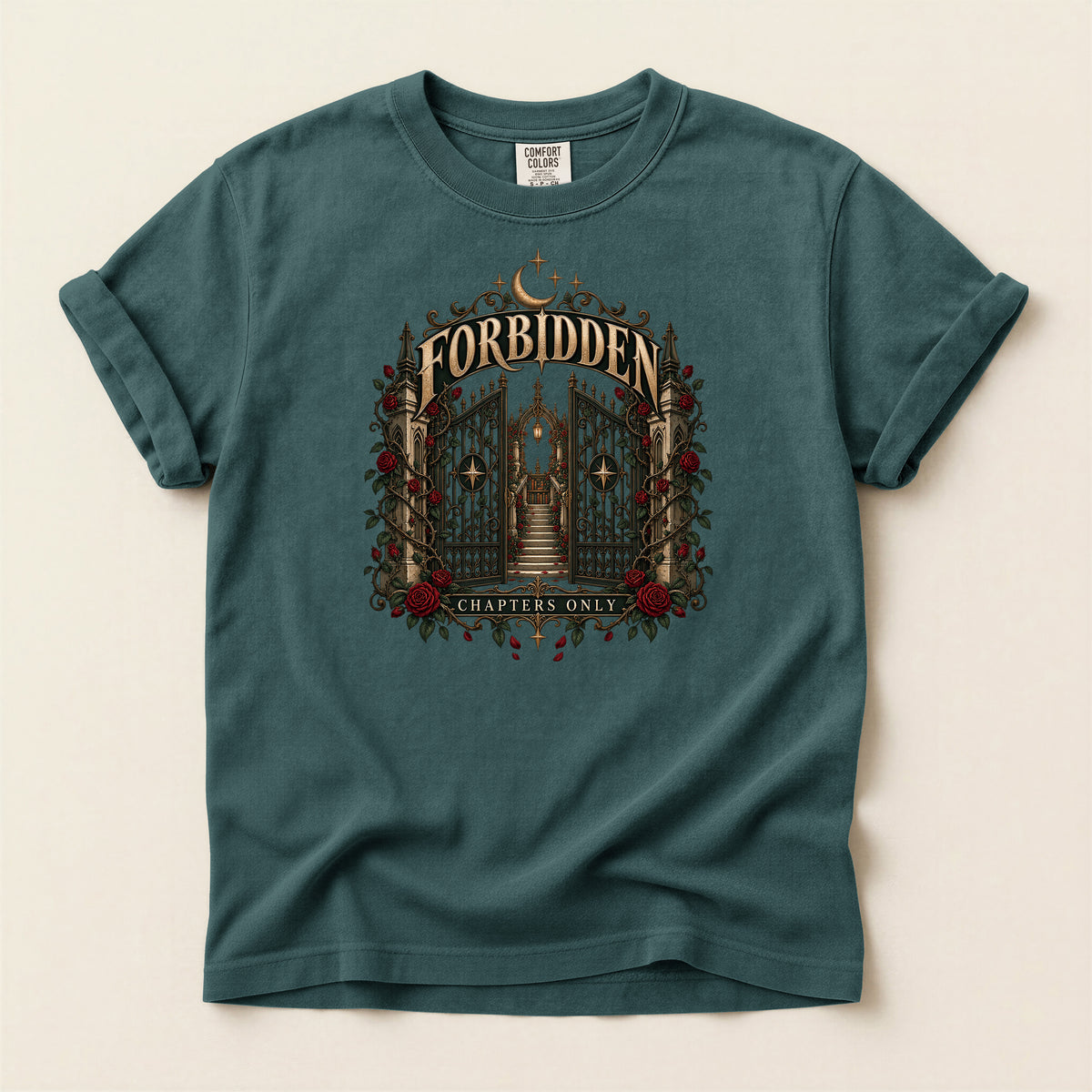 Forbidden Gate T-Shirt — Gothic Haunted Mansion Graphic Tee