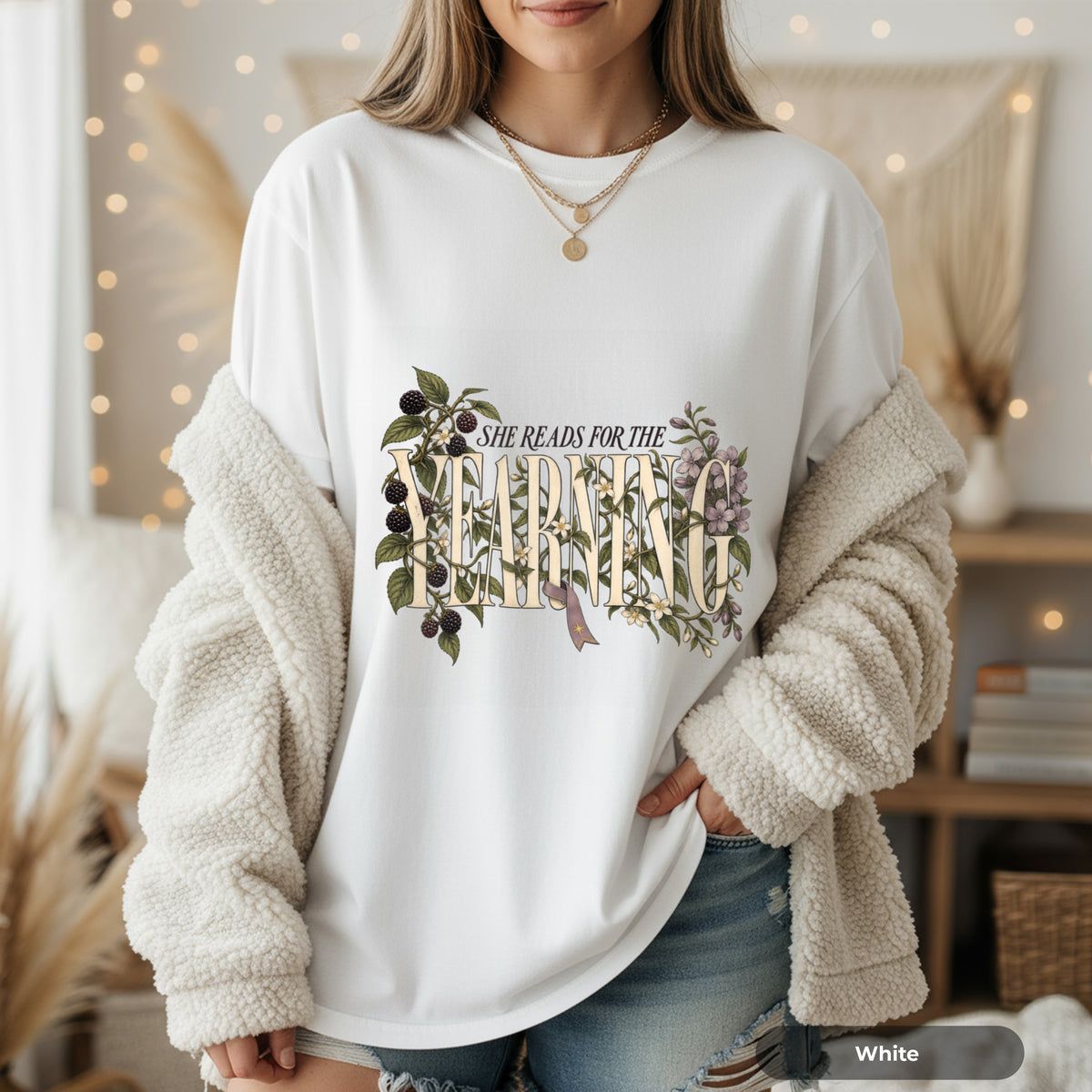 She Reads For the Yearning Floral T-Shirt