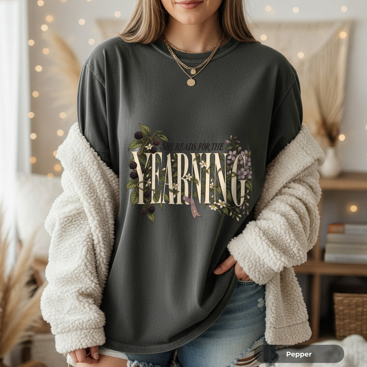 She Reads For the Yearning Floral T-Shirt