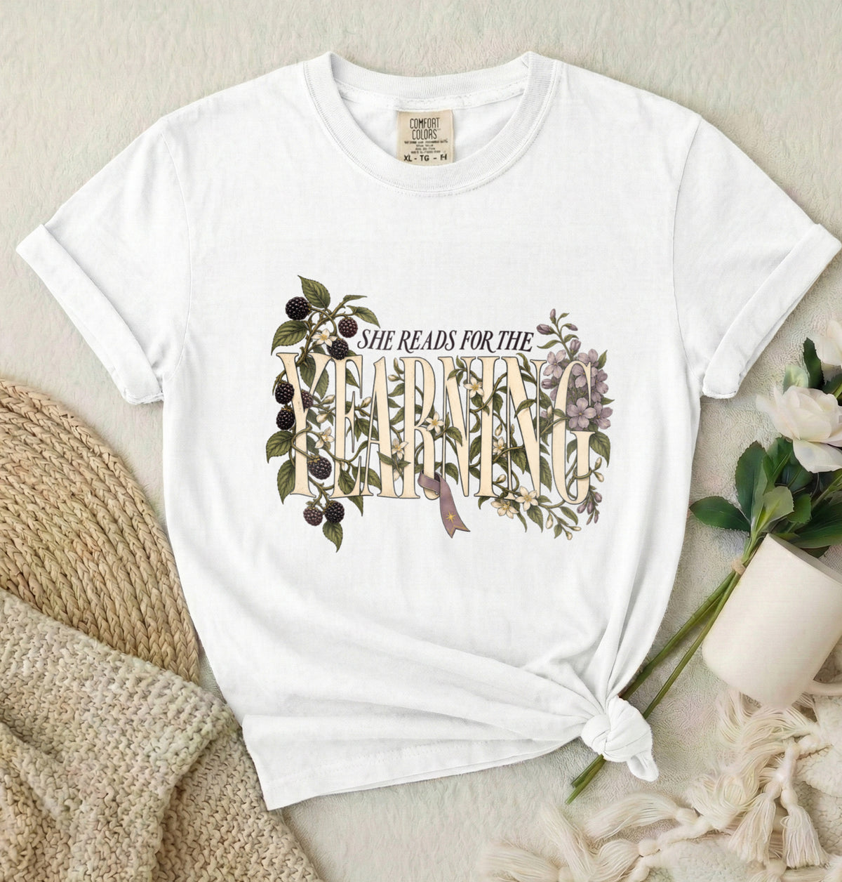 She Reads For the Yearning Floral T-Shirt