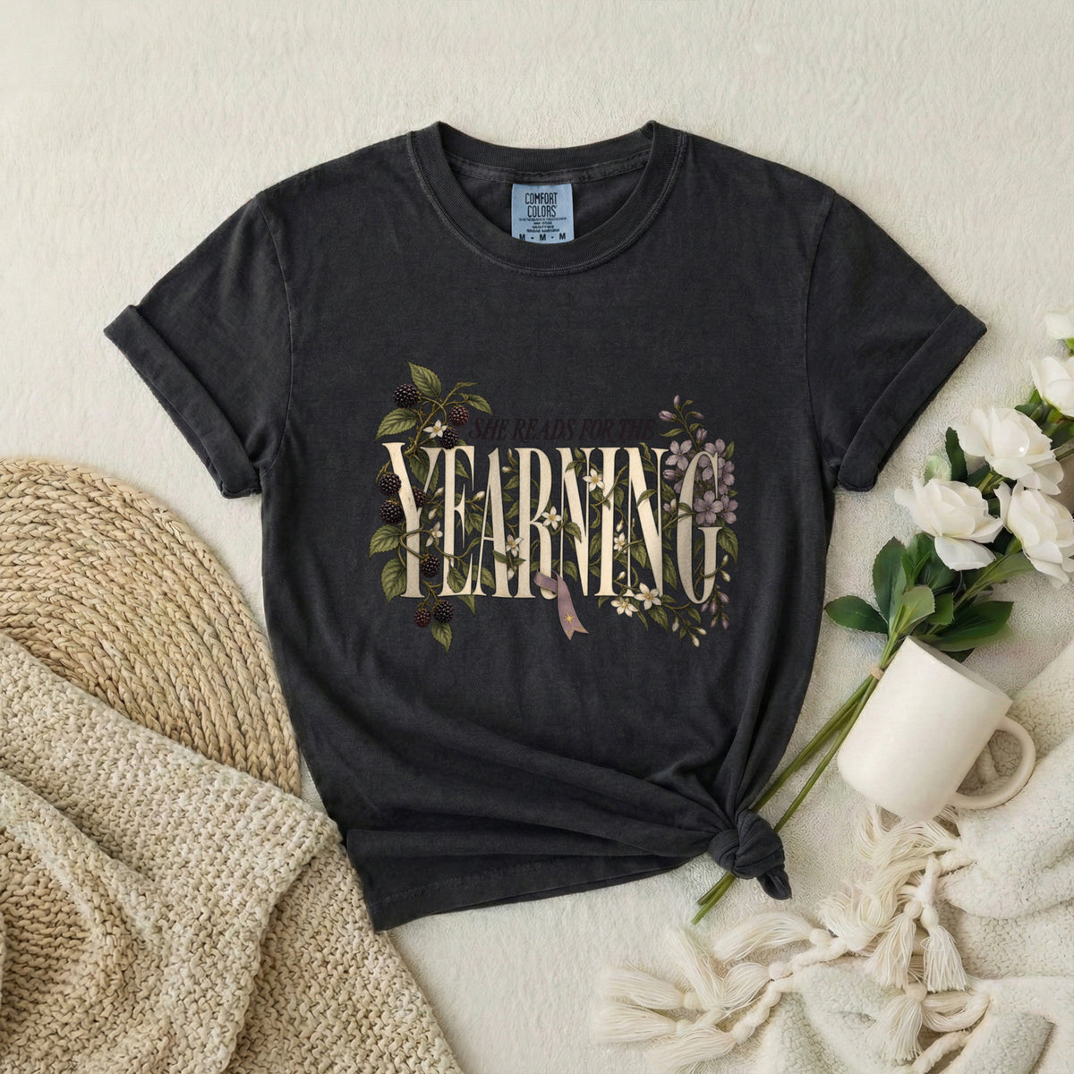 She Reads For the Yearning Floral T-Shirt