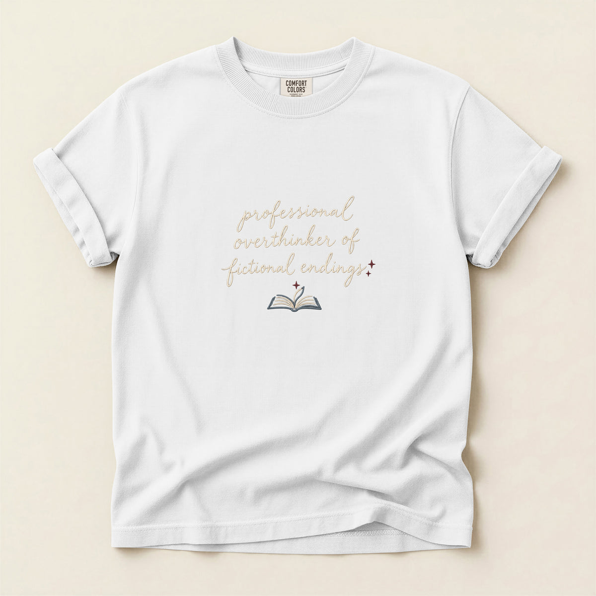 Book Lover T-Shirt — "Professional Overthinker of Fictional Endings" Graphic Tee