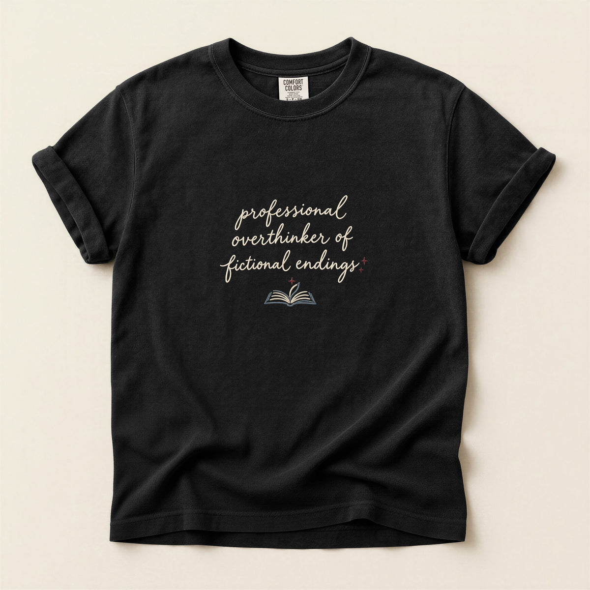 Book Lover T-Shirt — "Professional Overthinker of Fictional Endings" Graphic Tee
