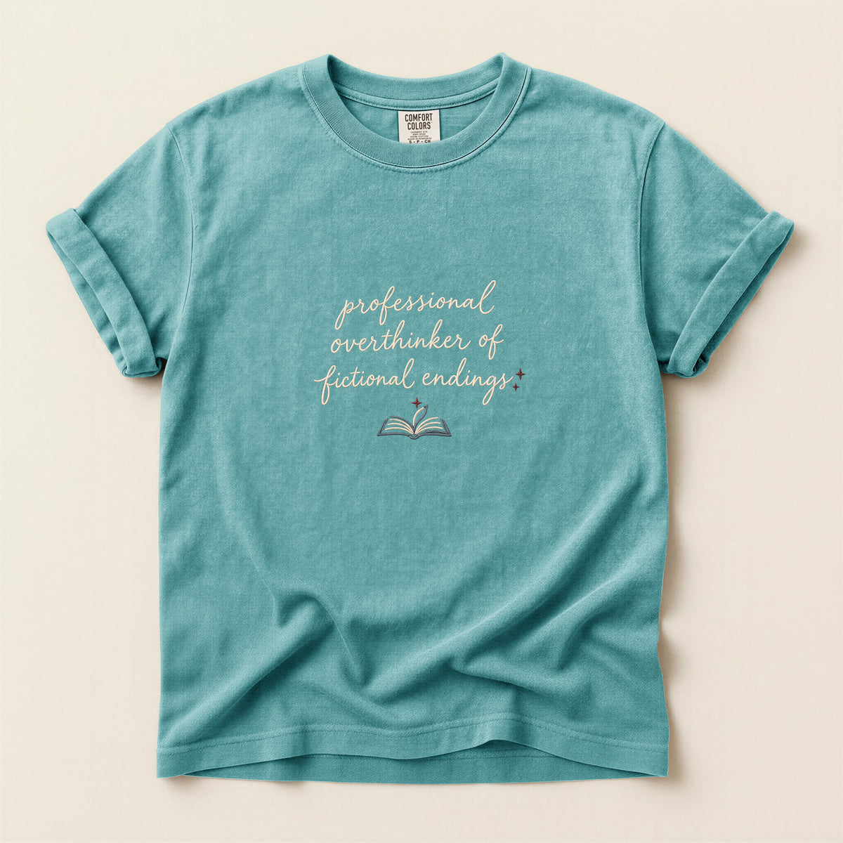 Book Lover T-Shirt — "Professional Overthinker of Fictional Endings" Graphic Tee