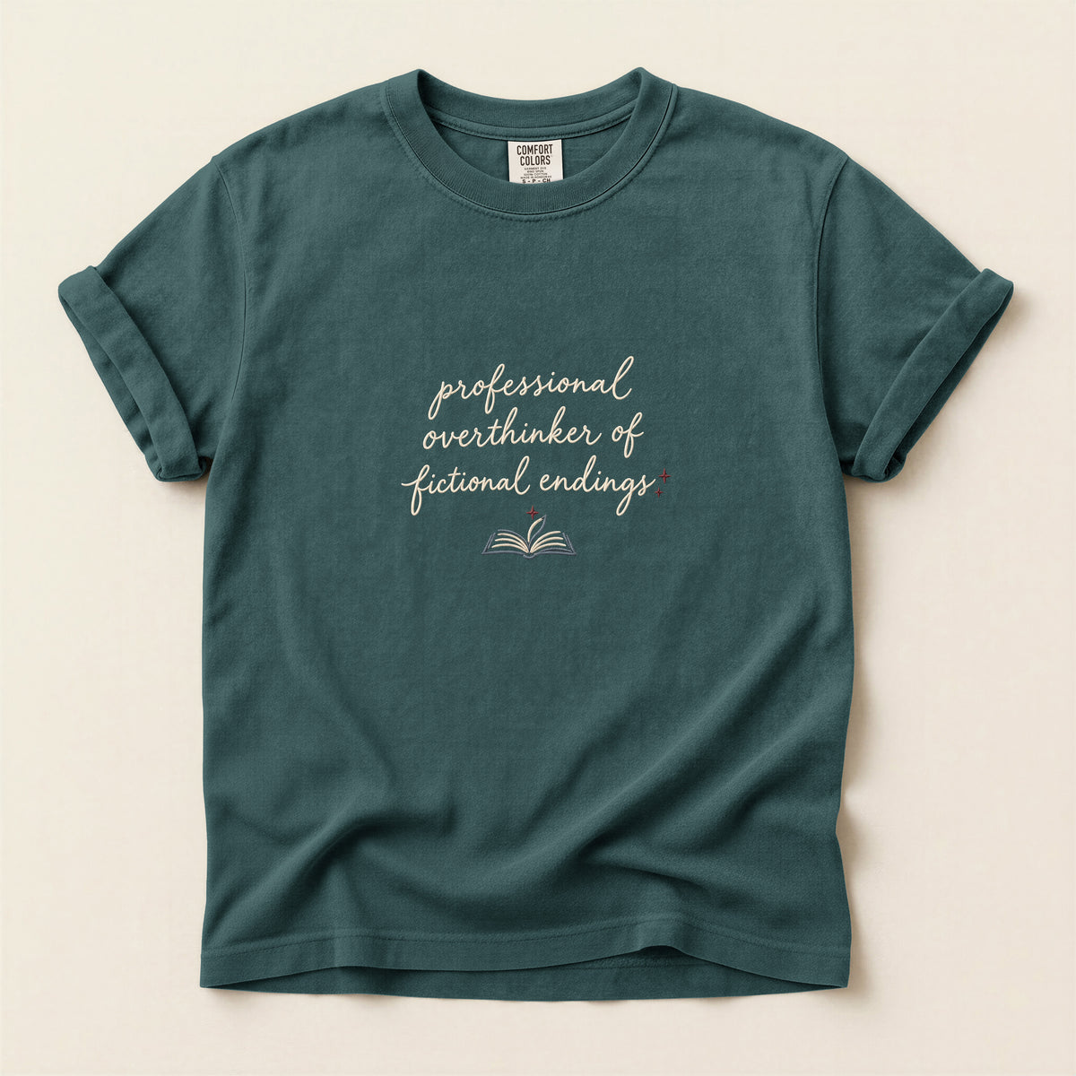 Book Lover T-Shirt — "Professional Overthinker of Fictional Endings" Graphic Tee