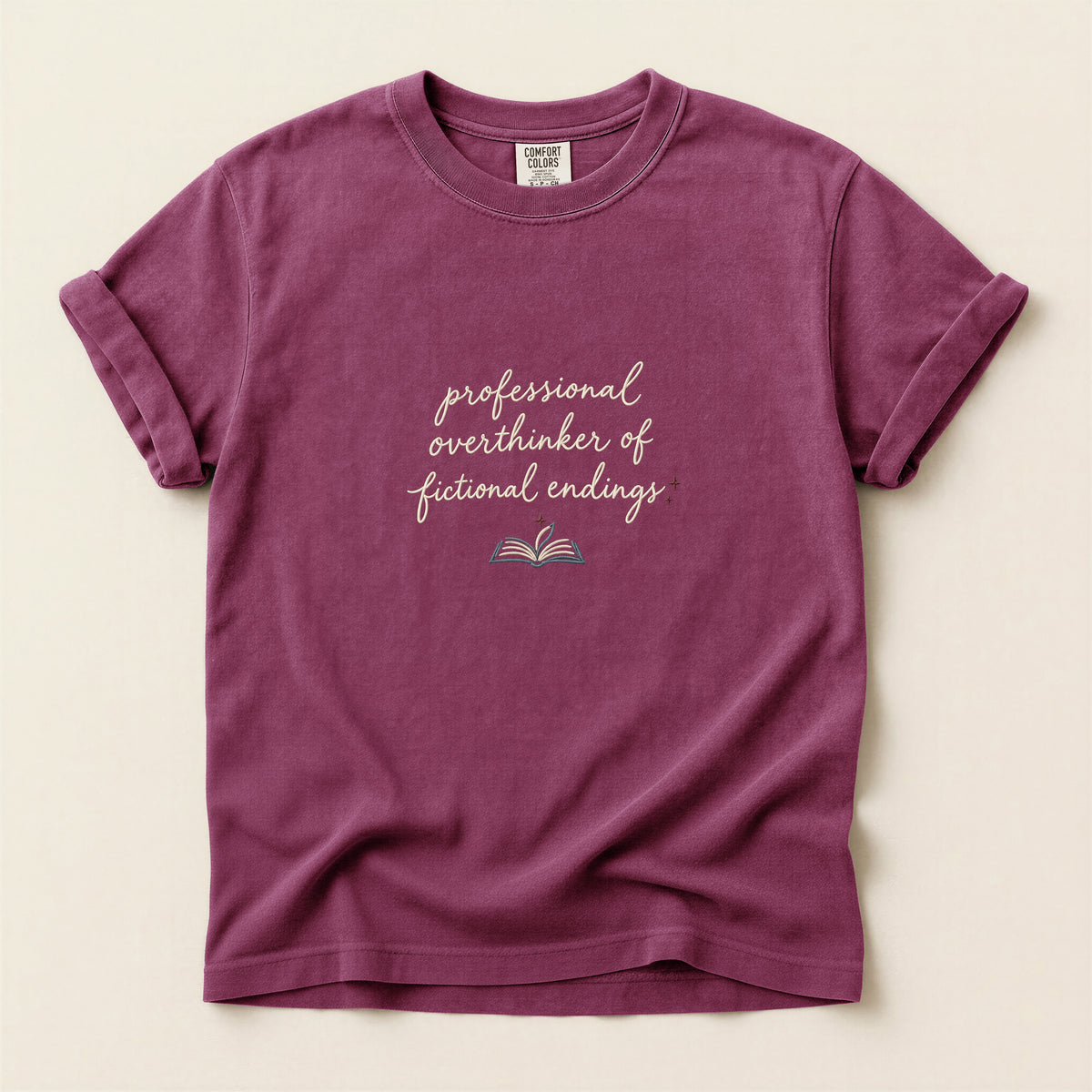 Book Lover T-Shirt — "Professional Overthinker of Fictional Endings" Graphic Tee