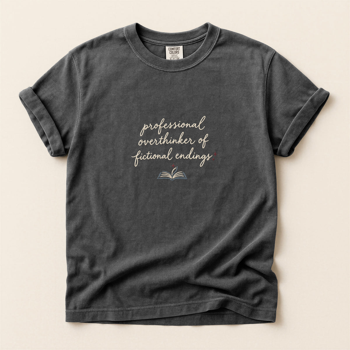Book Lover T-Shirt — "Professional Overthinker of Fictional Endings" Graphic Tee