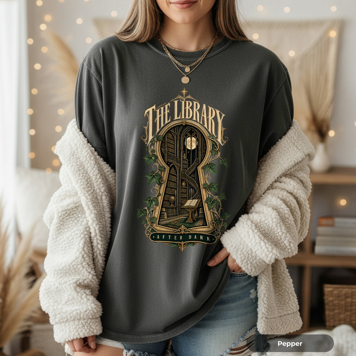 Library Keyhole T-Shirt — "The Library" Vintage Booklover Tee