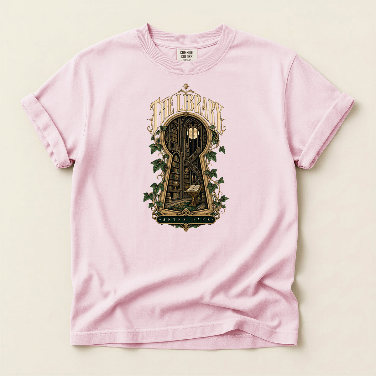 Library Keyhole T-Shirt — "The Library" Vintage Booklover Tee