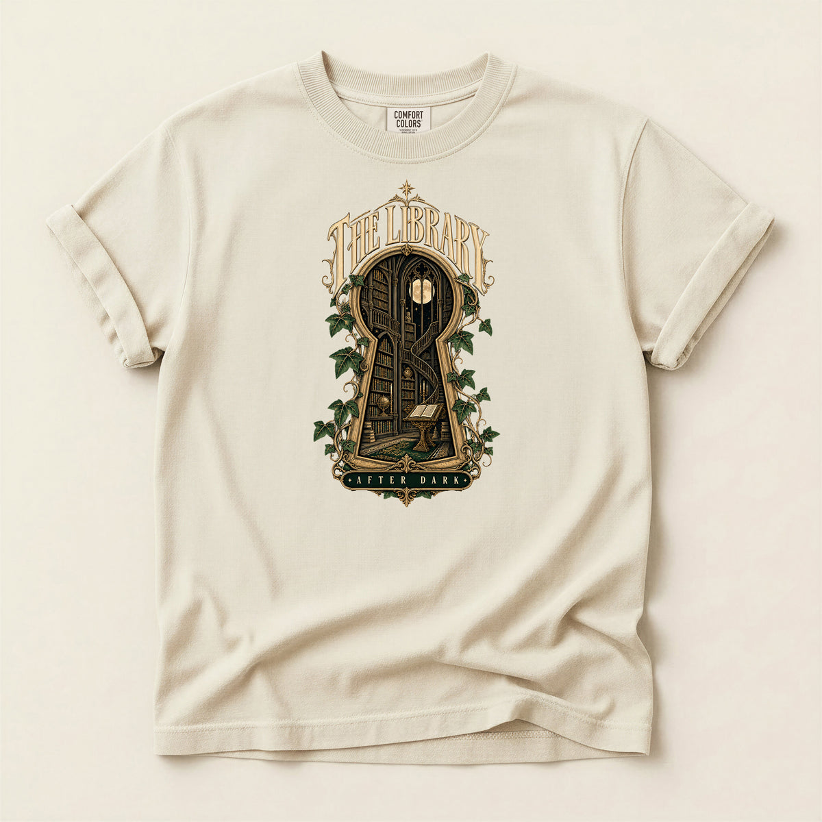Library Keyhole T-Shirt — "The Library" Vintage Booklover Tee