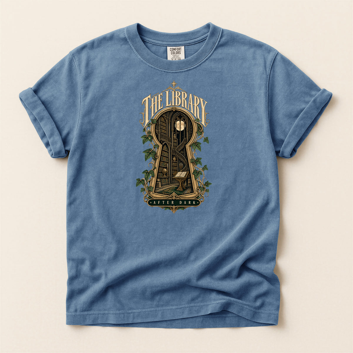 Library Keyhole T-Shirt — "The Library" Vintage Booklover Tee