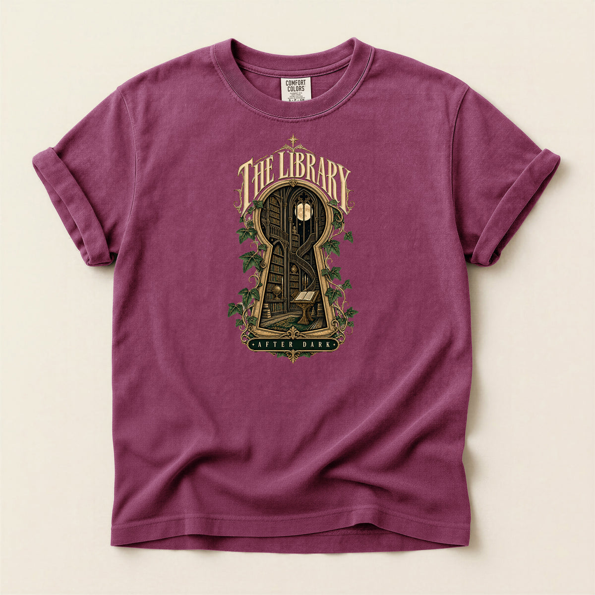 Library Keyhole T-Shirt — "The Library" Vintage Booklover Tee