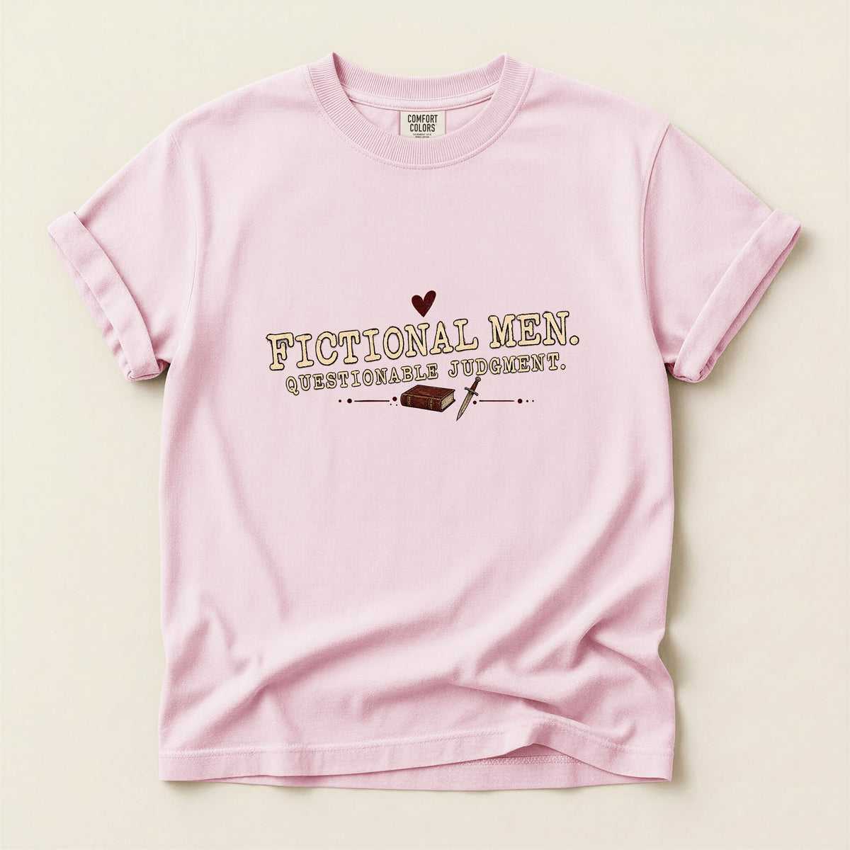 Fictional Men T-Shirt — "Questionable Supporter" Literary Book Lover Tee