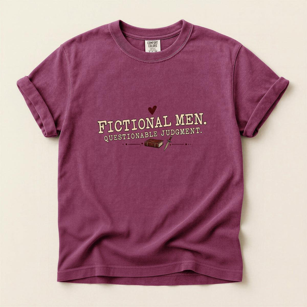 Fictional Men T-Shirt — "Questionable Supporter" Literary Book Lover Tee