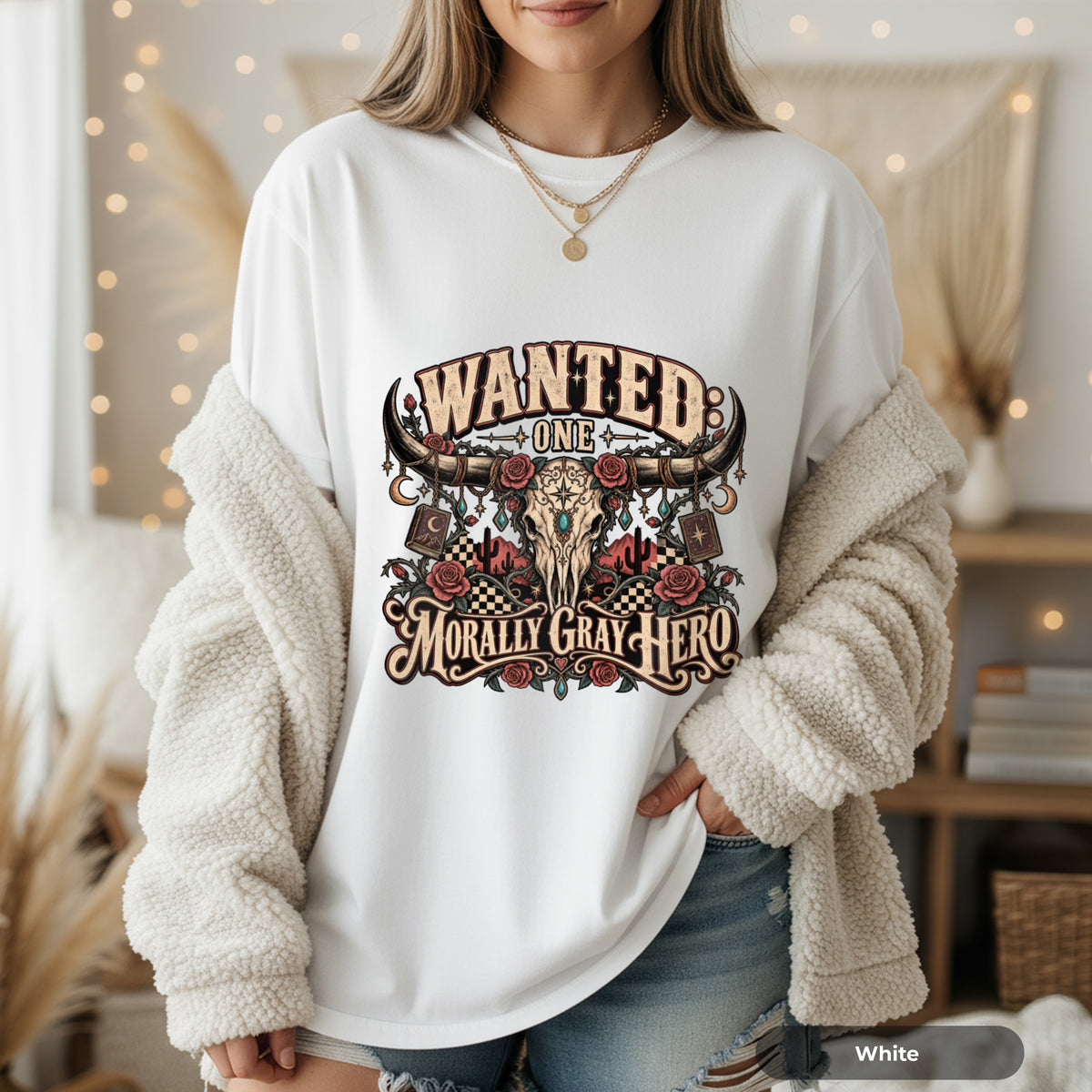 Wanted: One Morally Gray Hero Graphic T-Shirt