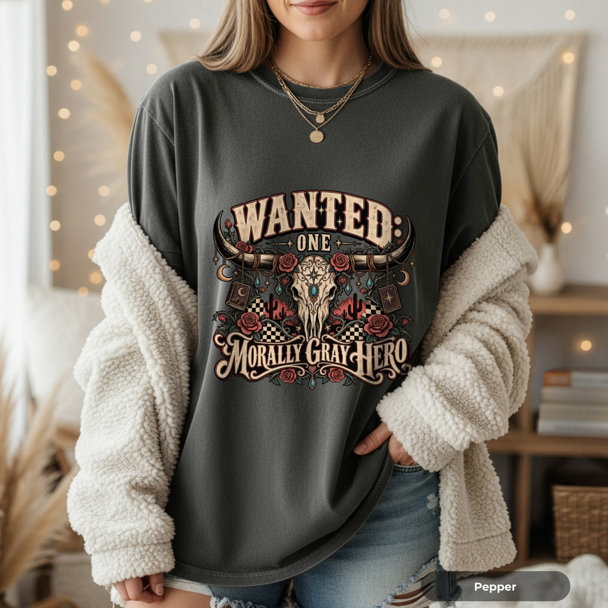 Wanted: One Morally Gray Hero Graphic T-Shirt