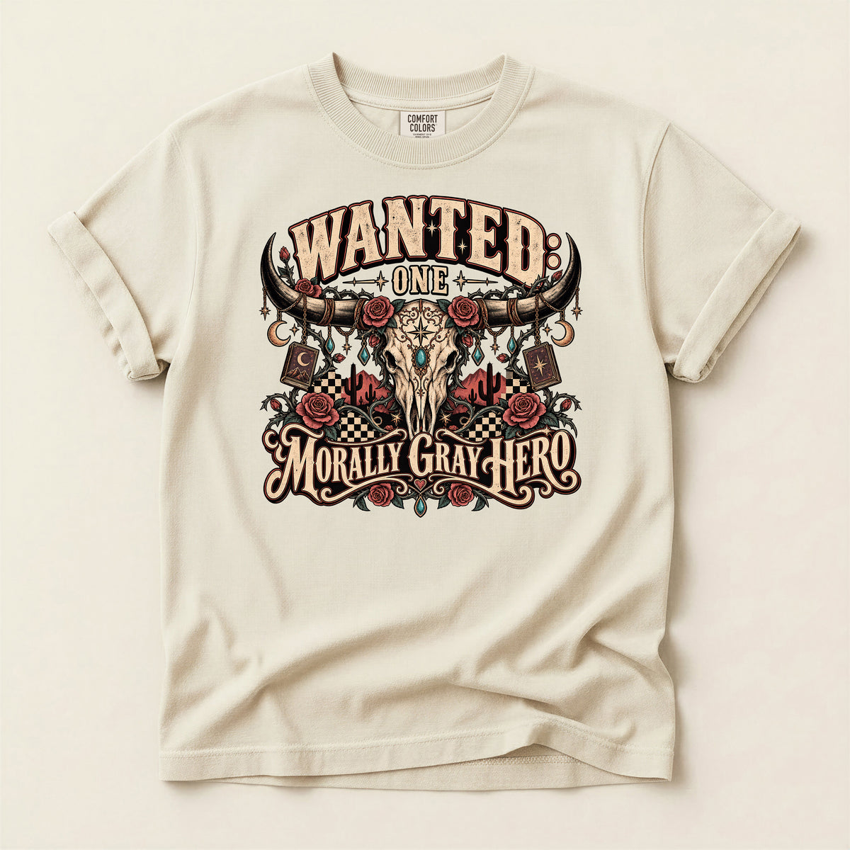 Wanted: One Morally Gray Hero Graphic T-Shirt