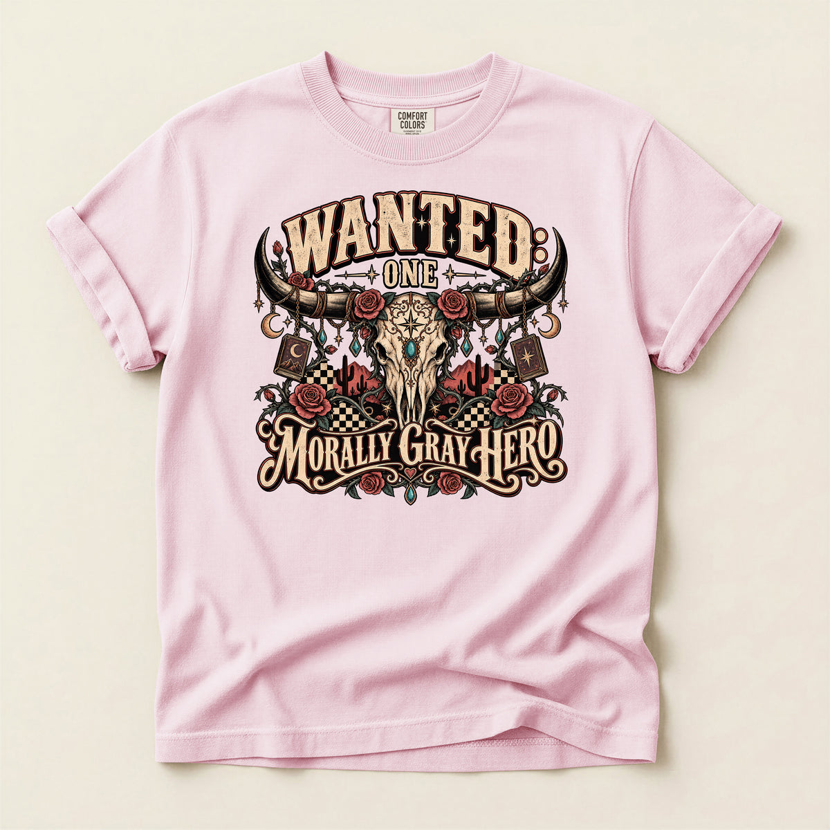 Wanted: One Morally Gray Hero Graphic T-Shirt