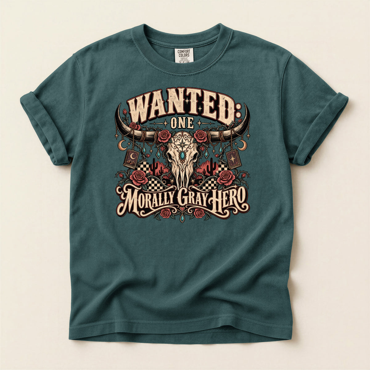 Wanted: One Morally Gray Hero Graphic T-Shirt