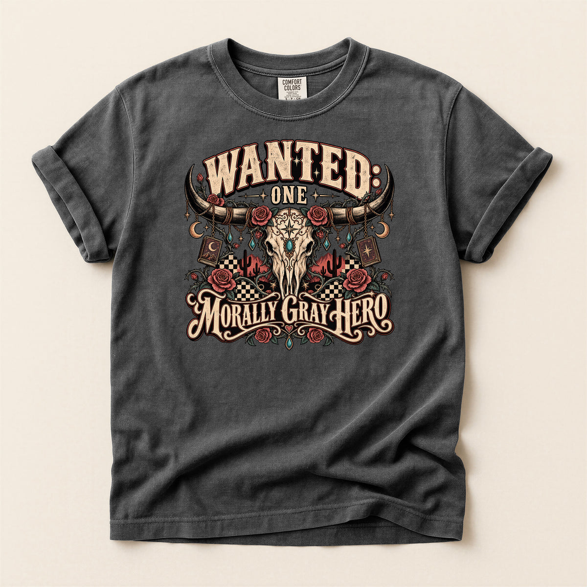 Wanted: One Morally Gray Hero Graphic T-Shirt