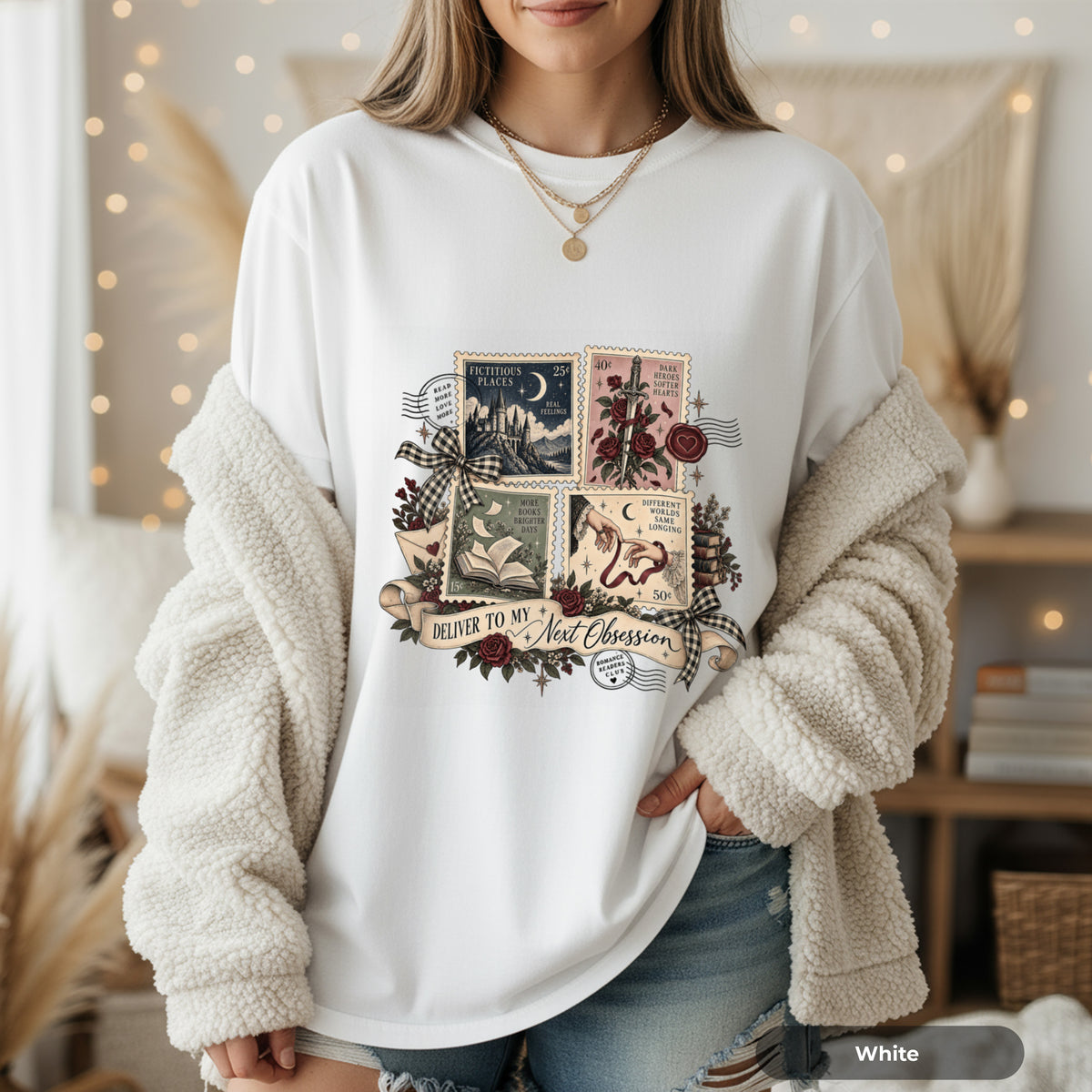 Stamps T-Shirt — 'Deliver to My Next Obsession' Vintage Mystic Tee