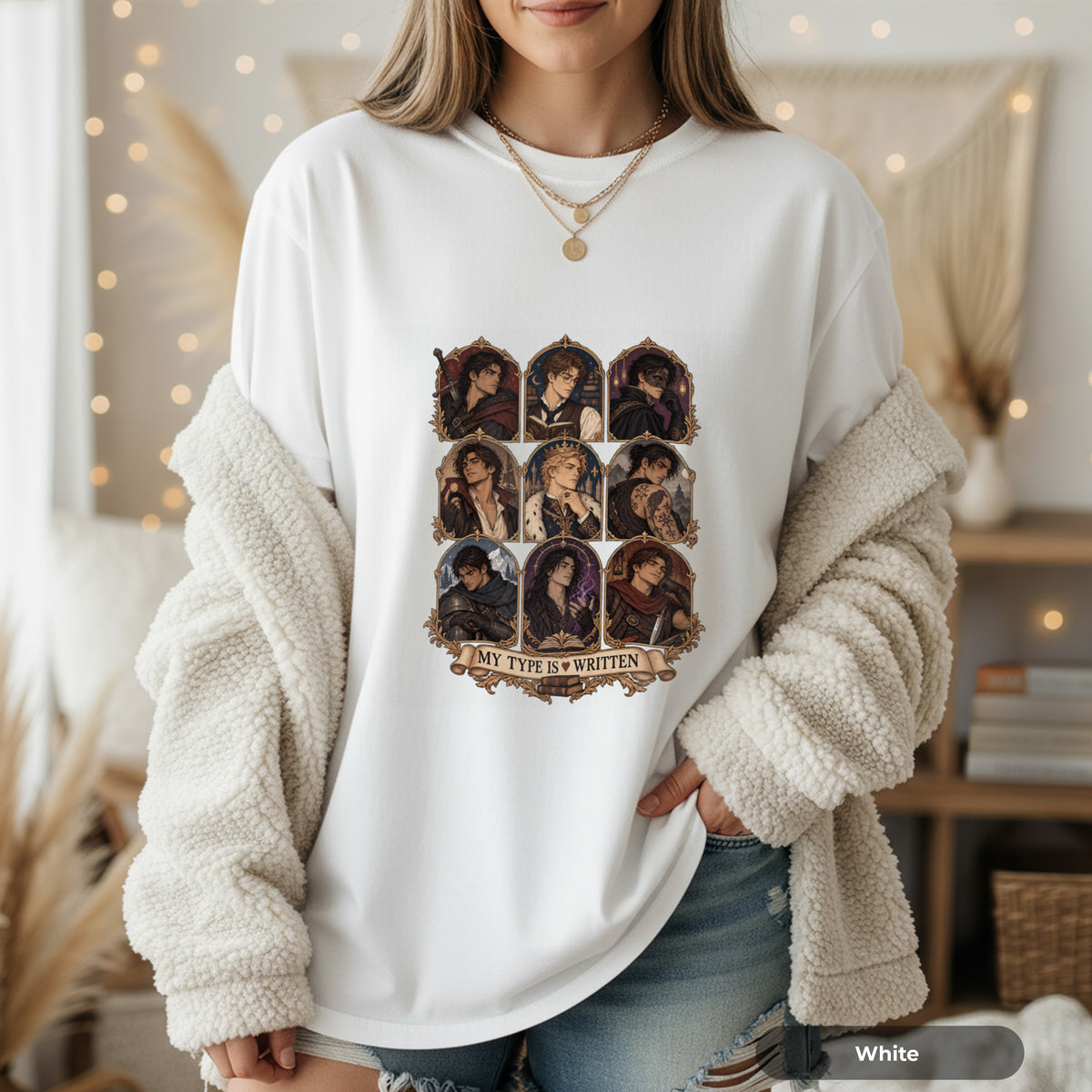 Character Portrait Tee — "My Type Is Written" Shirt