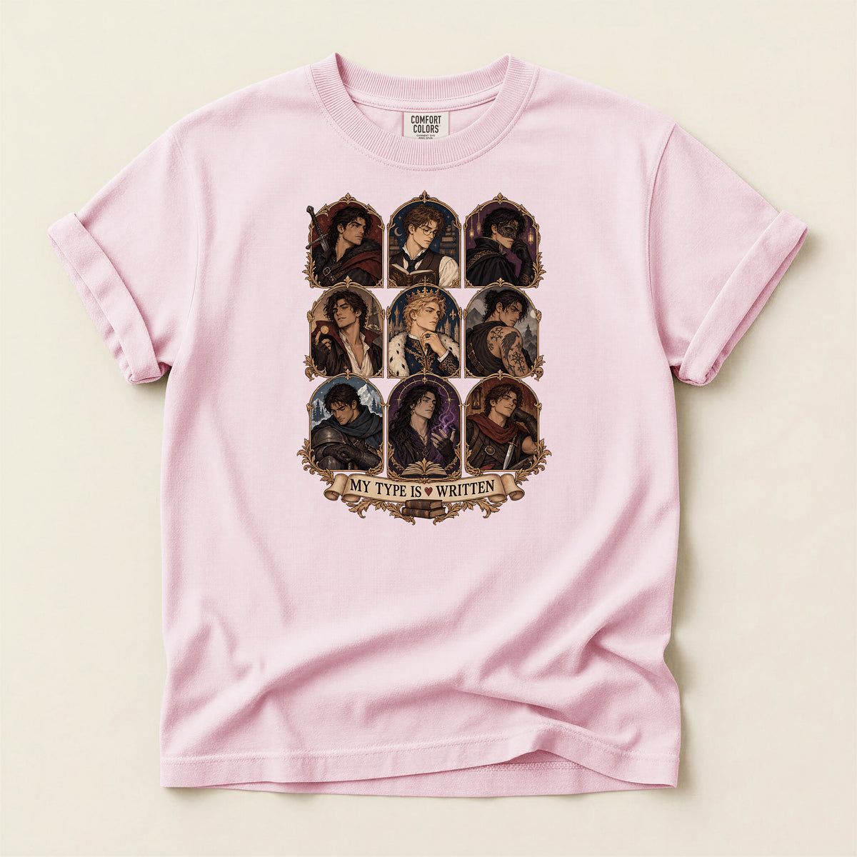 Character Portrait Tee — "My Type Is Written" Shirt