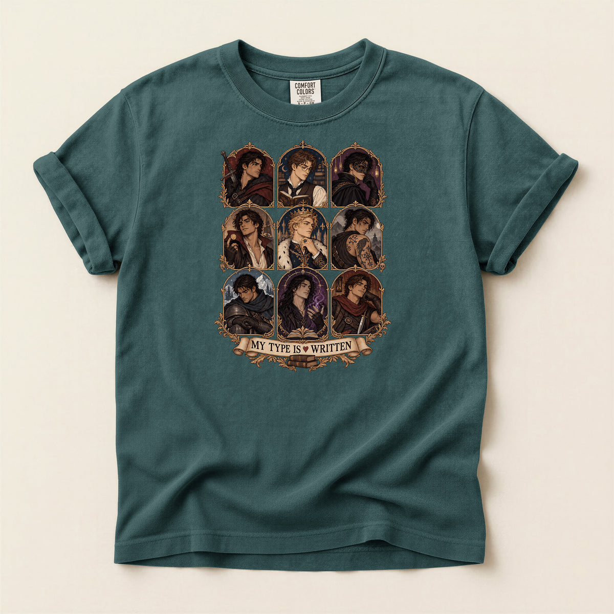 Character Portrait Tee — "My Type Is Written" Shirt