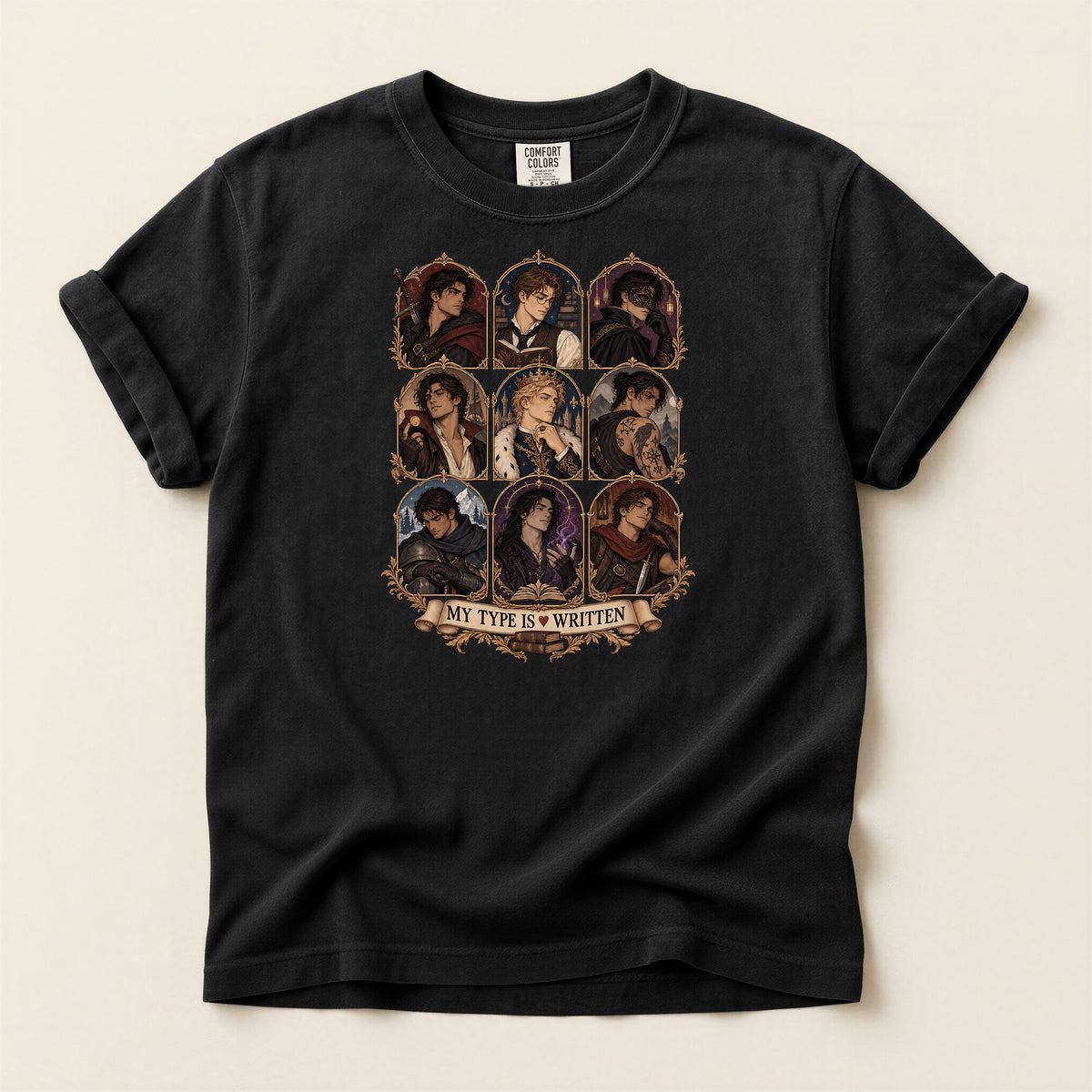 Character Portrait Tee — "My Type Is Written" Shirt