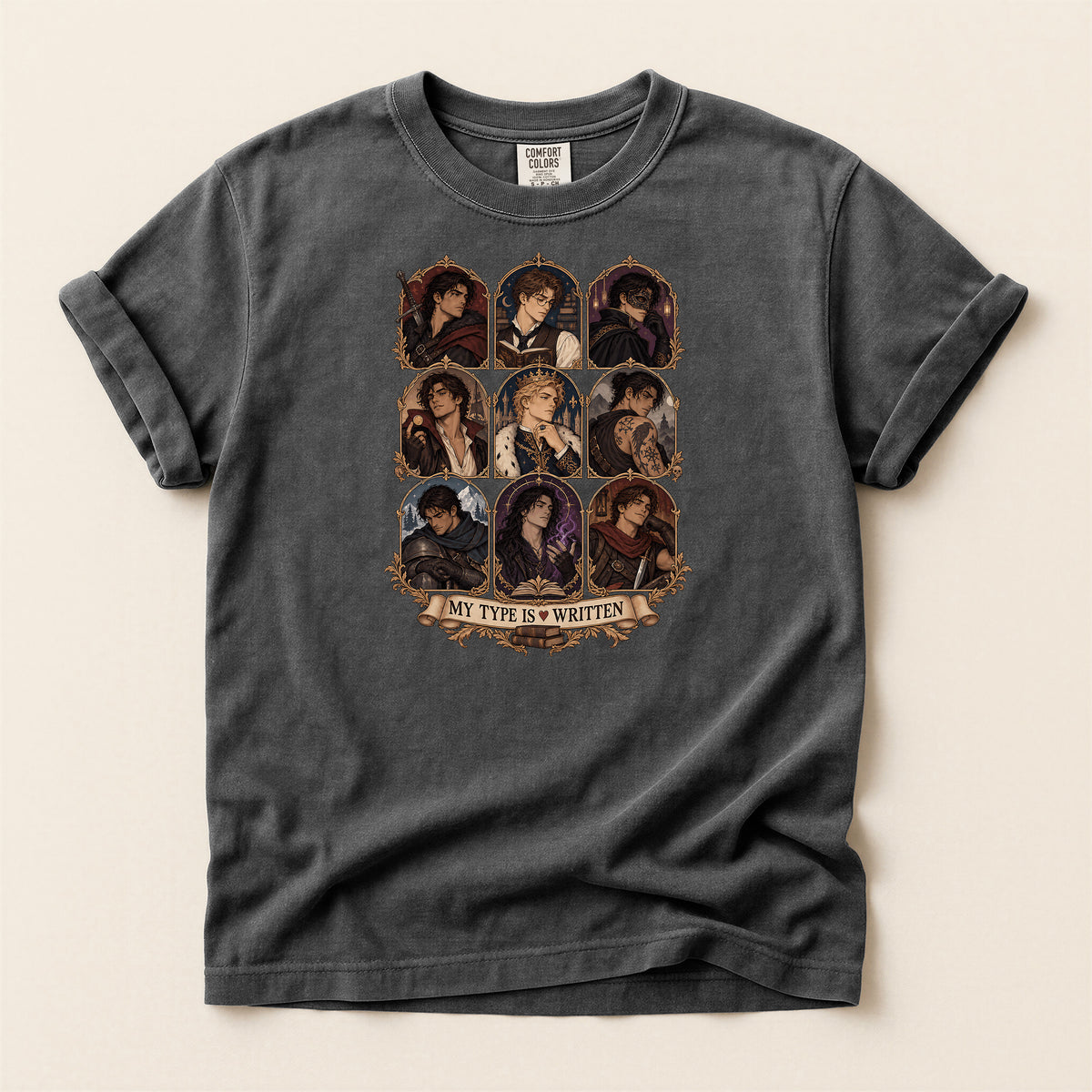 Character Portrait Tee — "My Type Is Written" Shirt