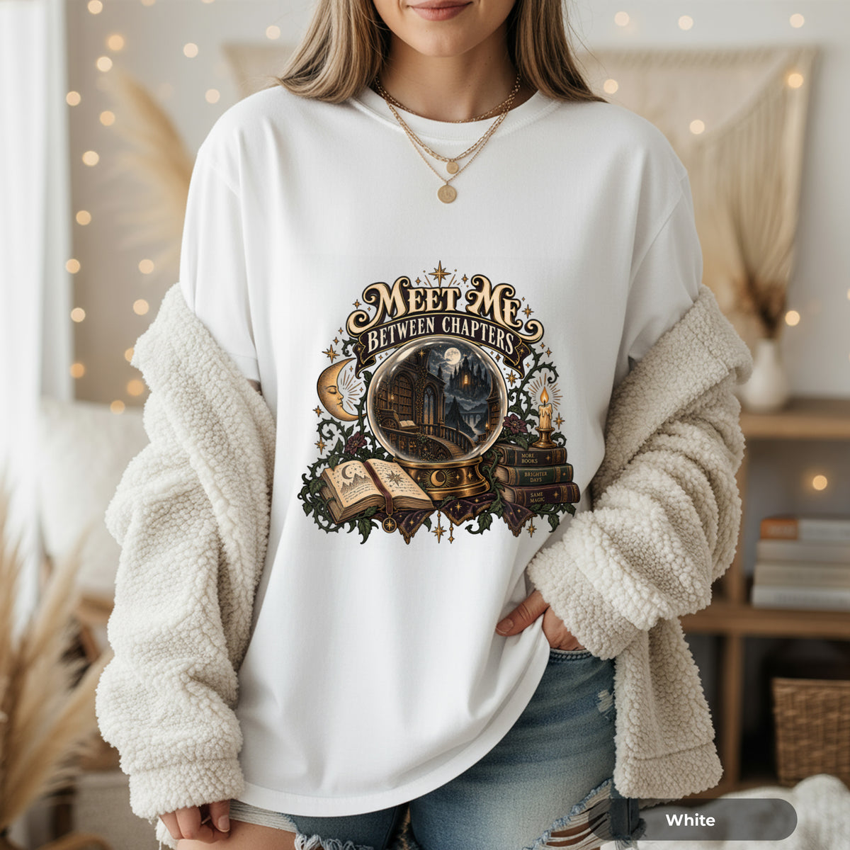 Meet Me Between Chapters T-Shirt — Vintage Book Lover Graphic Tee