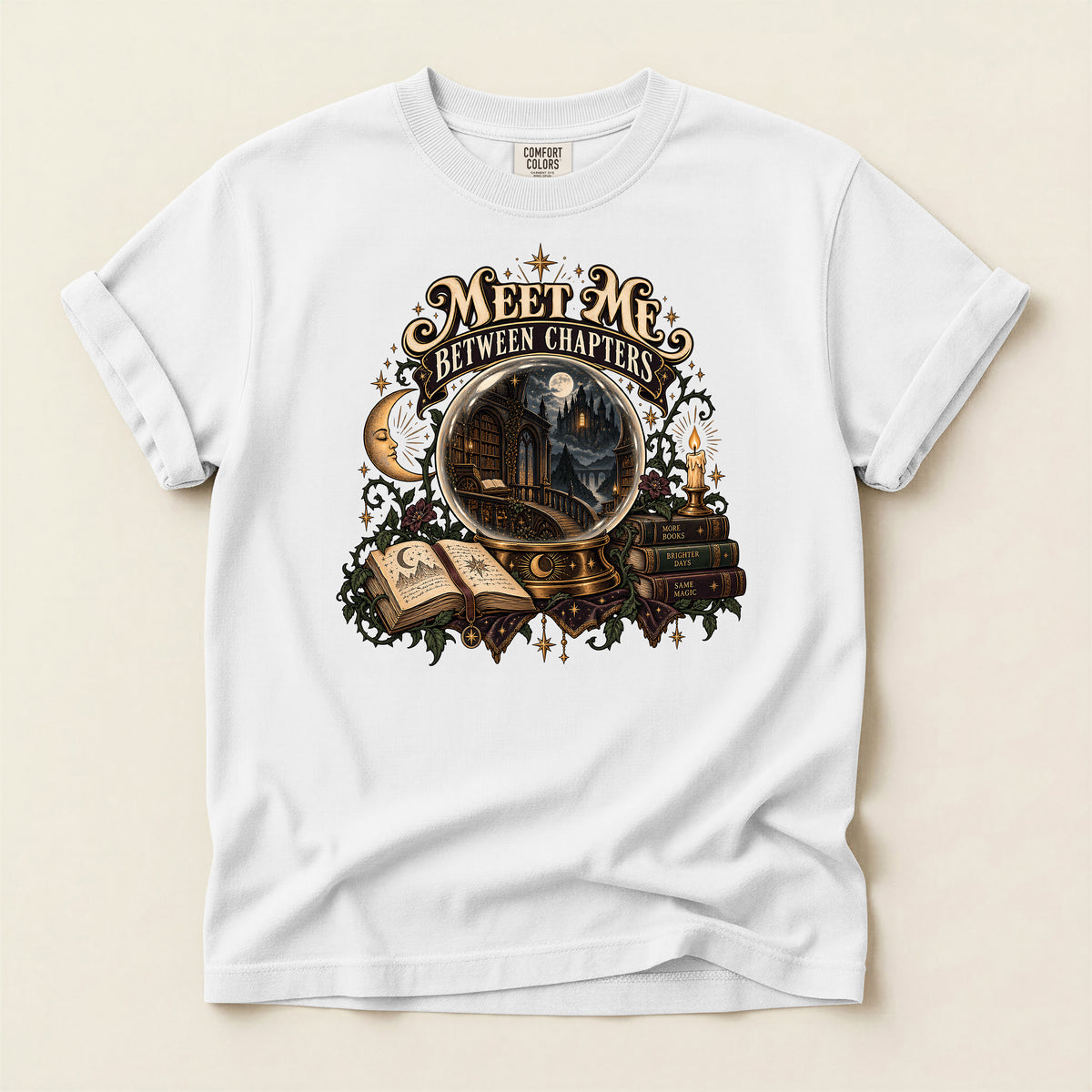 Meet Me Between Chapters T-Shirt — Vintage Book Lover Graphic Tee