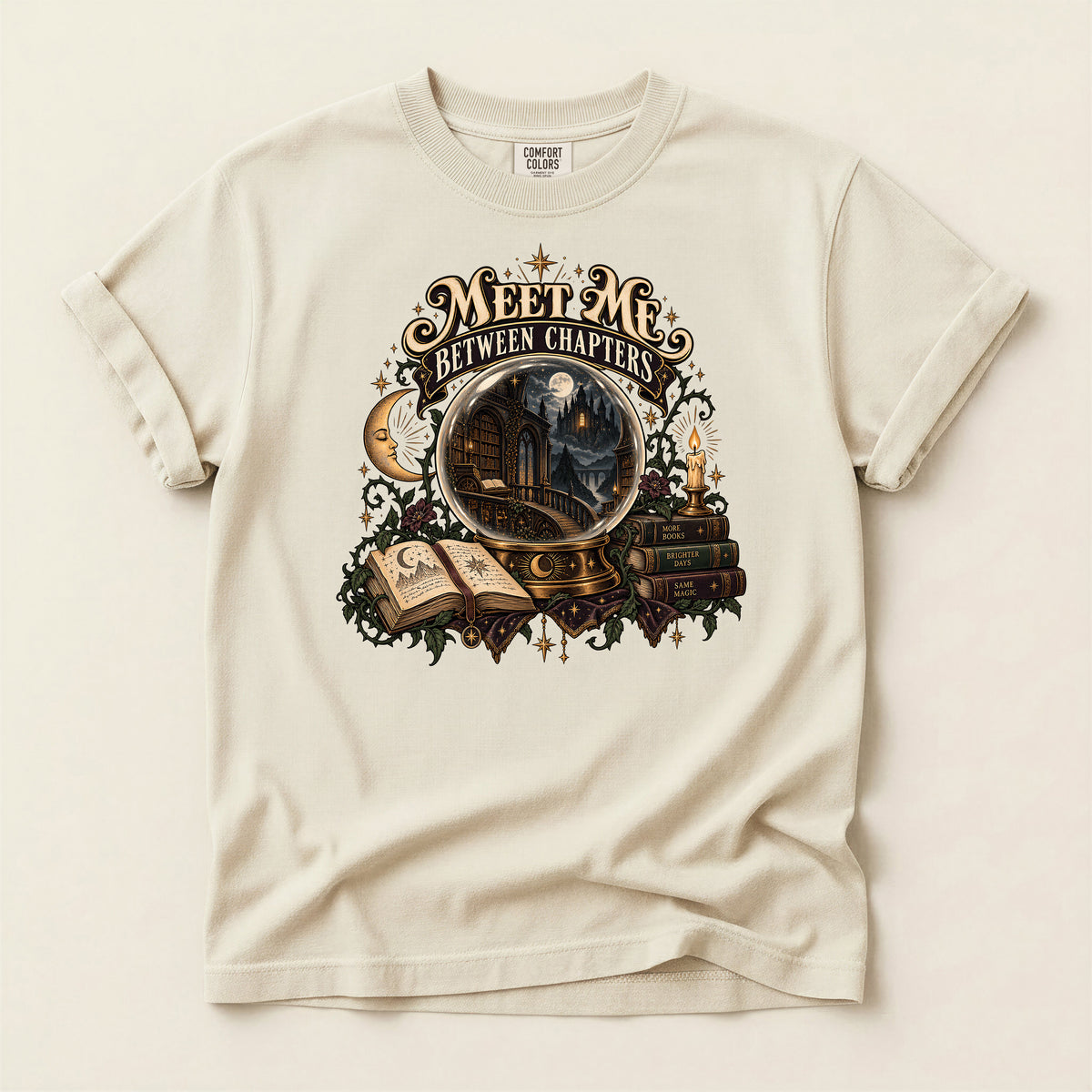 Meet Me Between Chapters T-Shirt — Vintage Book Lover Graphic Tee
