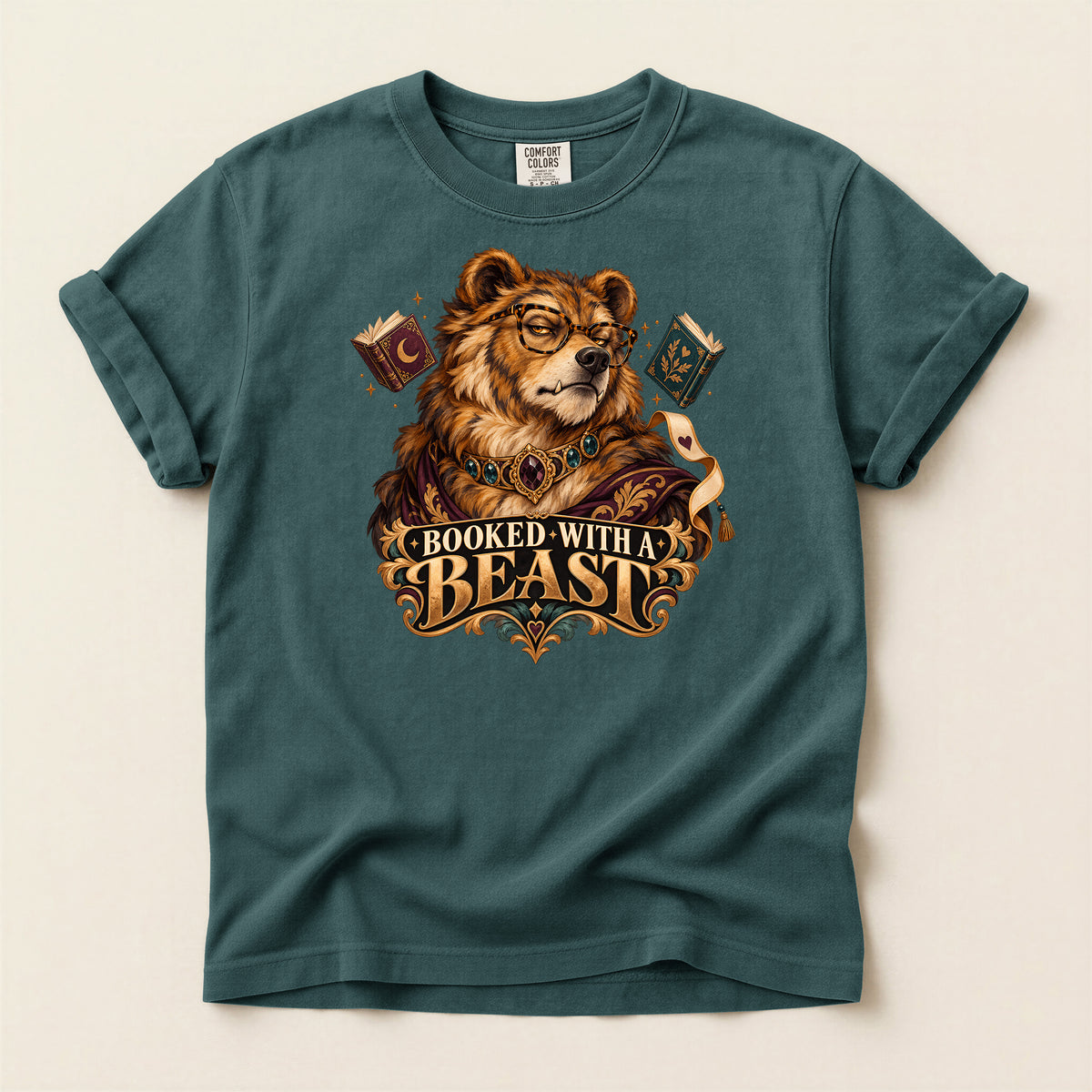 Booked With a Beast T-Shirt — Literary Bear Graphic Tee