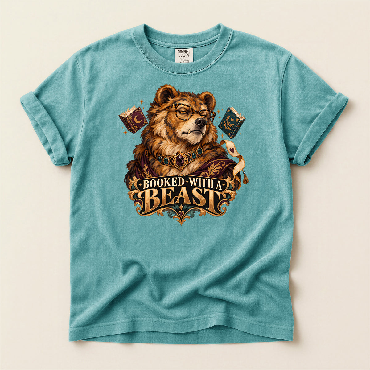 Booked With a Beast T-Shirt — Literary Bear Graphic Tee