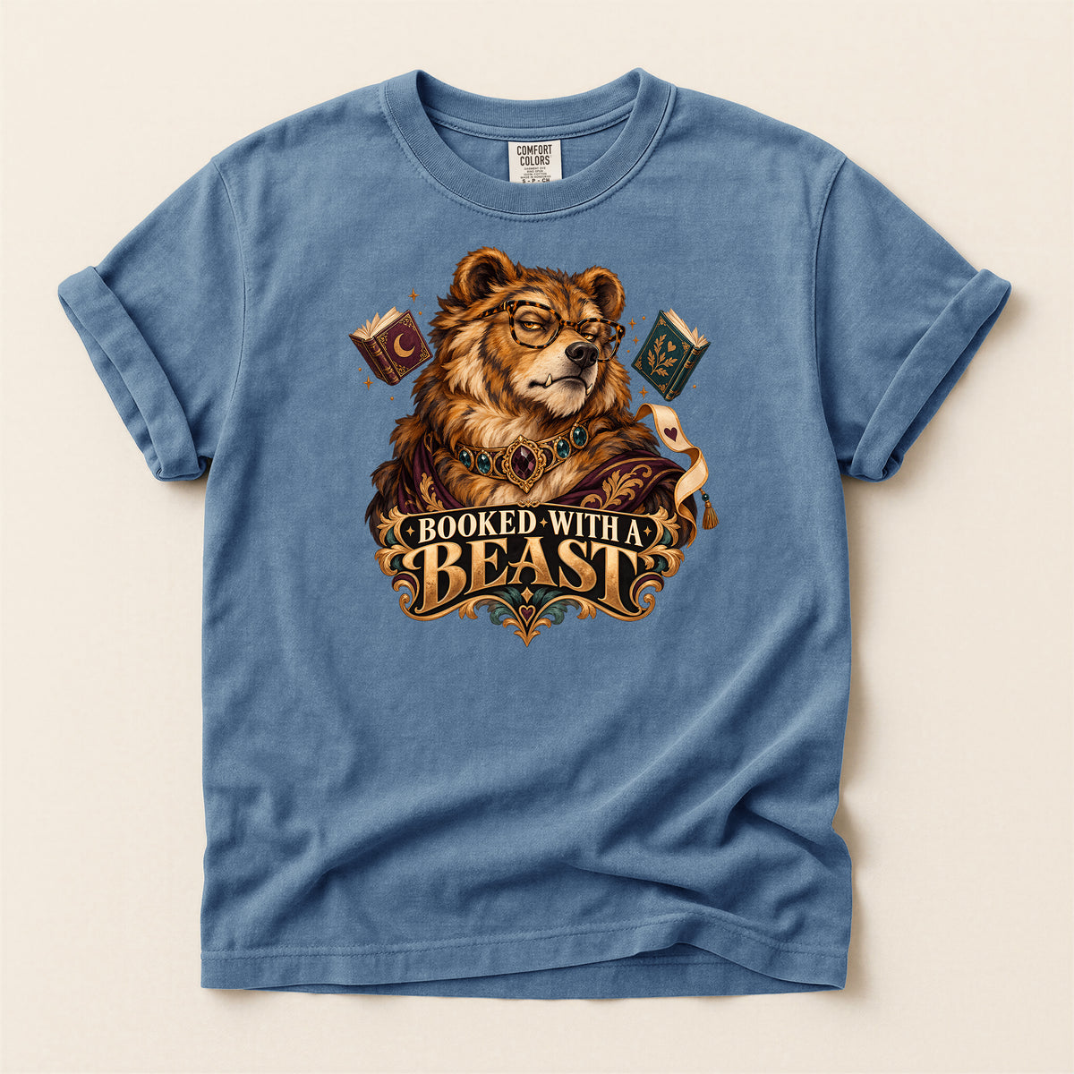 Booked With a Beast T-Shirt — Literary Bear Graphic Tee