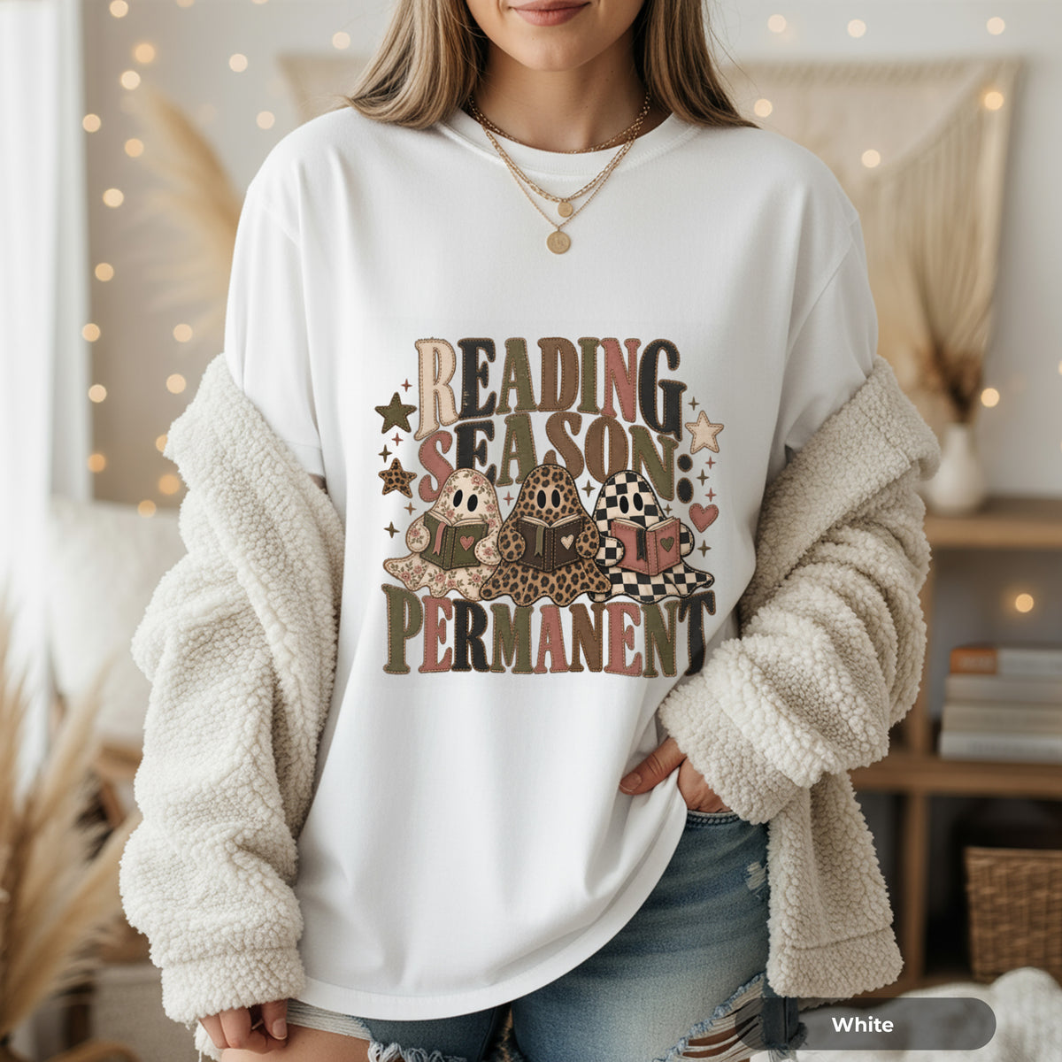 Reading Season Permanent T-Shirt — Cozy Book Lover Tee