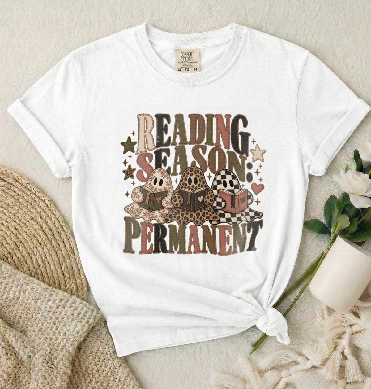 Reading Season Permanent T-Shirt — Cozy Book Lover Tee