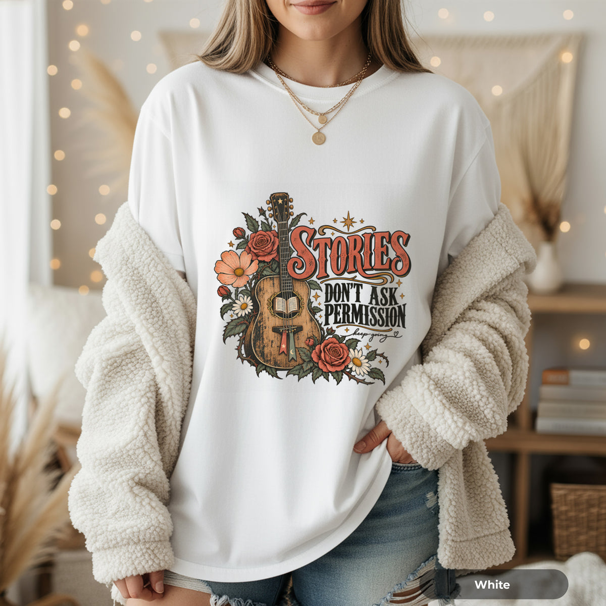 Stories Don't Ask Permission Guitar T-Shirt