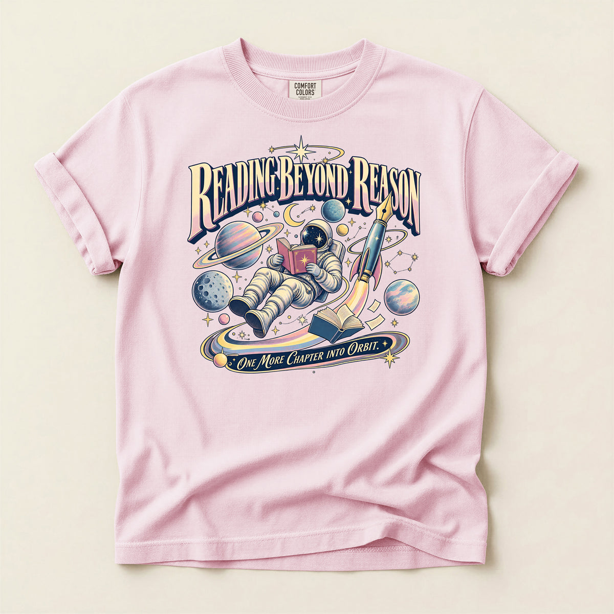 Reading Beyond Reason Astronaut Book T-Shirt